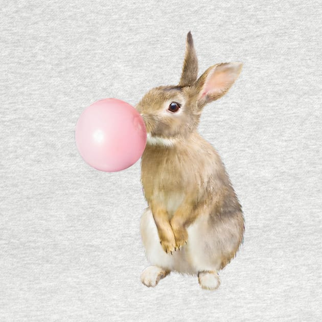 Bunny Rabbit with Bubble Gum by ColorFlowCreations